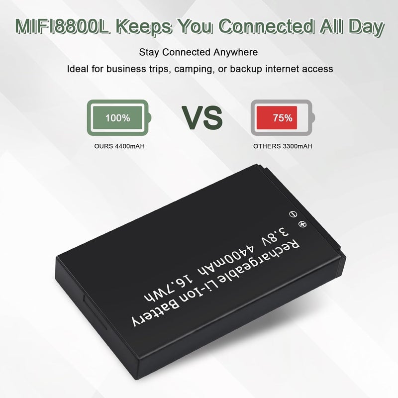 WRUMI استبدال بطارية MiFi 8800L لـ Inseego: 3.8V 4400mAh 16.7Wh بطارية Verizon MiFi 7730L لجهاز Novatel Jetpack MiFi 8800L 7730L نقطة اتصال محمولة 40123117 - Image 5